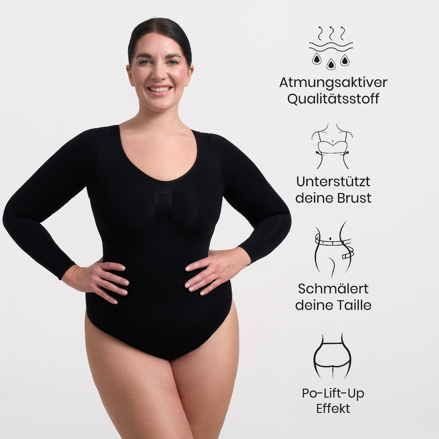 Bodysuit Sculpting Shapewear Longsleeve mit Slip