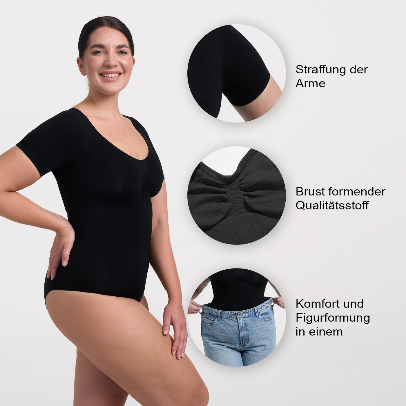 Bodysuit Sculpting Shapewear T-Shirt mit Slip