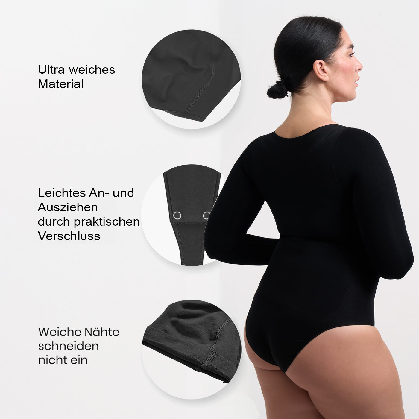 Bodysuit Sculpting Shapewear Longsleeve mit Slip